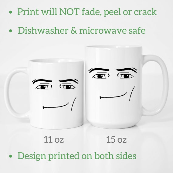 Roblox Man Face Mug Funny Gamer Birthday Gift Hot Chocolate Etsy - roblox man face t shirt