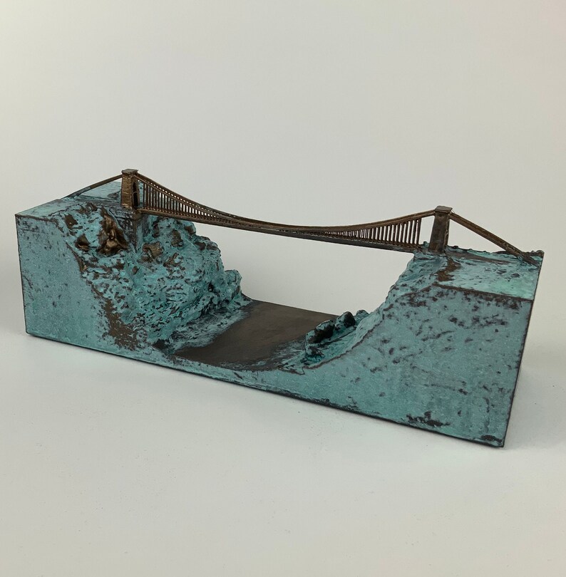 Bronze River 2 Unique Bronze Painted 3D Printed 1:1500 Scale Sculpture ...