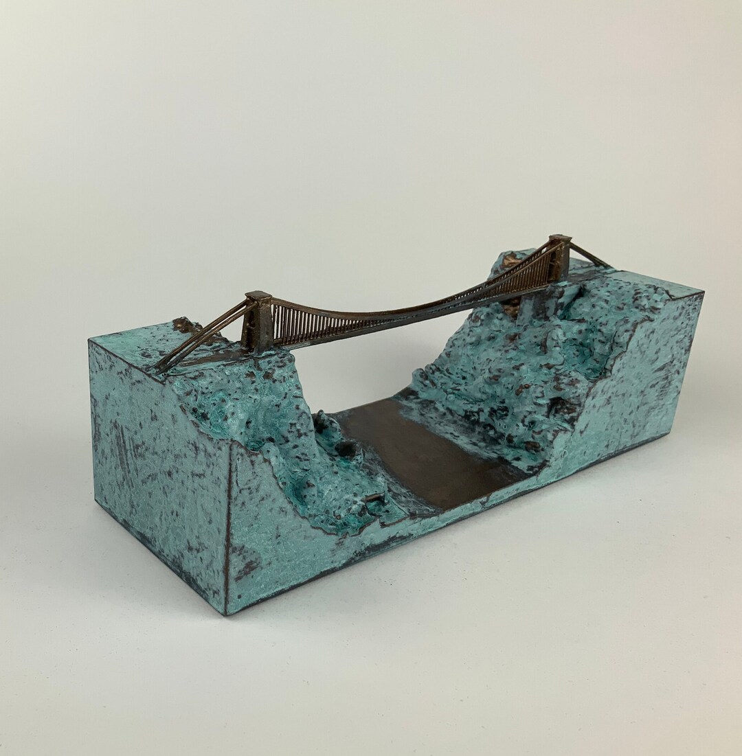 Bronze River 2 Unique Bronze Painted 3D Printed 1:1500 Scale Sculpture ...