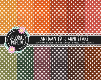 Download Cute Star Paper Scrapbook Paper Seamless Pattern Commercial Use Fall Stars Pattern Autumn Papers Autumn Fall Mini Stars Digital Paper Paper Craft Supplies Tools Safarni Org