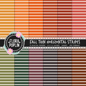 Fall Thin Horizontal Stripes Digital Paper, Autumn Stripes, Lined, Stripey Pattern, Striped Seamless Paper, Instant Download, Commercial Use