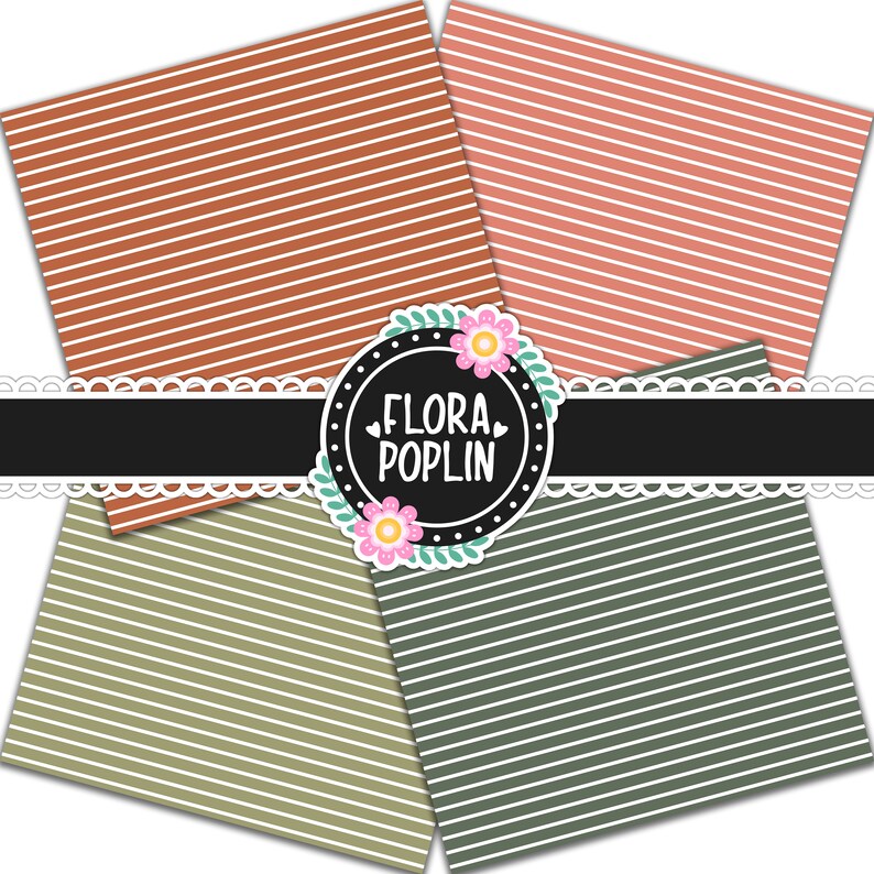 Stripey Pattern Striped Seamless Paper Instant Download Pastel Fall Thin Horizontal Stripes Digital Paper Commercial Use Autumn Stripes