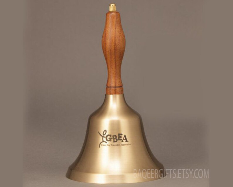 Engraved Hand Bell Bronze finish Large Brass Handbell Etsy