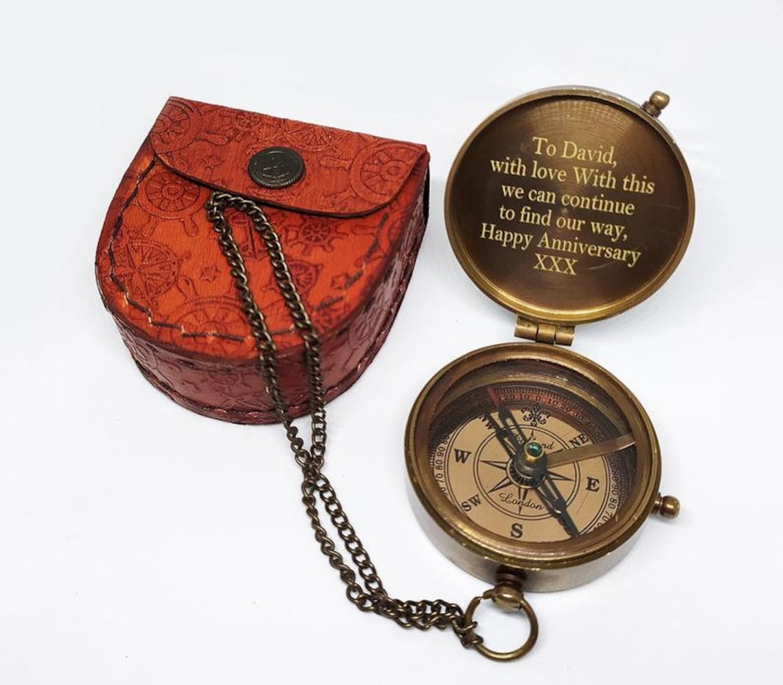 Personalized compass Anniversary gift compass Custom Etsy