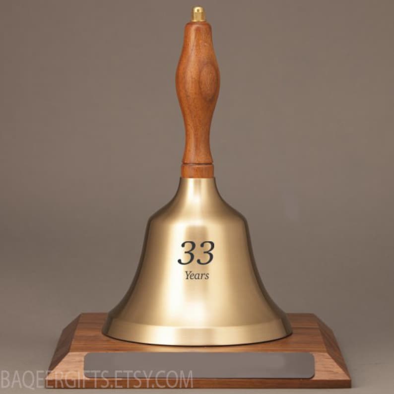 Engraved Hand Bell Bronze finish Large Brass Handbell Etsy