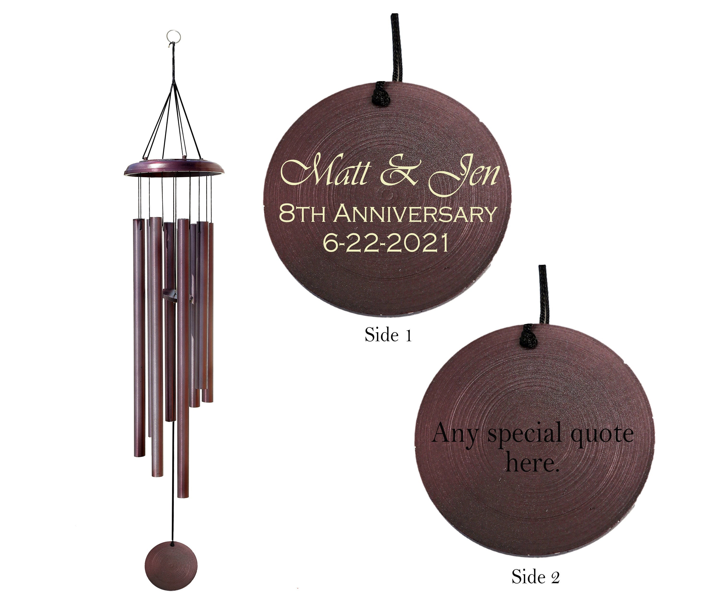8 Metal Tubes bronze Wind Chimes for indoor/Outdoor 30 Etsy