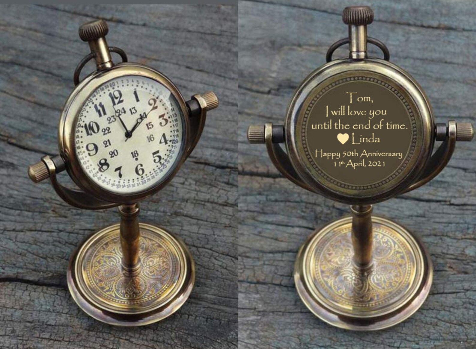 Personalized Antique Desk Clock Multipurpose gift Etsy