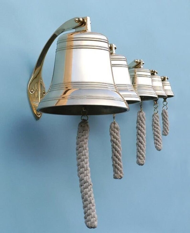 Engraved ship Bell Brass maritime décor bell Nautical Navy Etsy