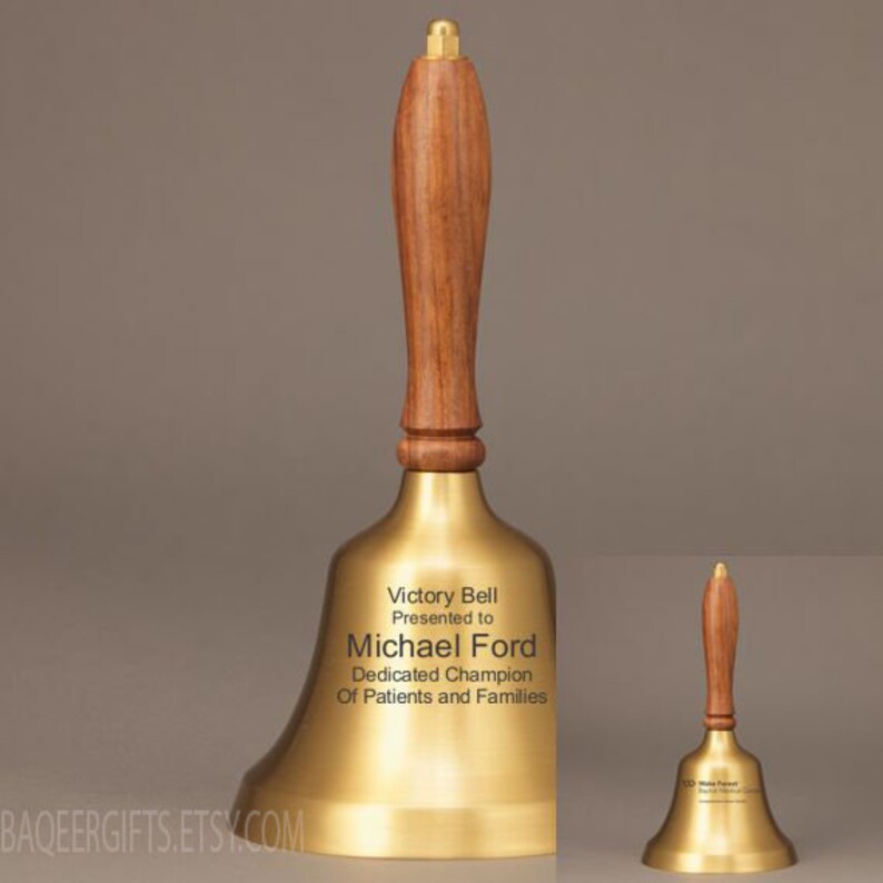 Engraved Hand Bell Bronze finish Large Brass Handbell Etsy