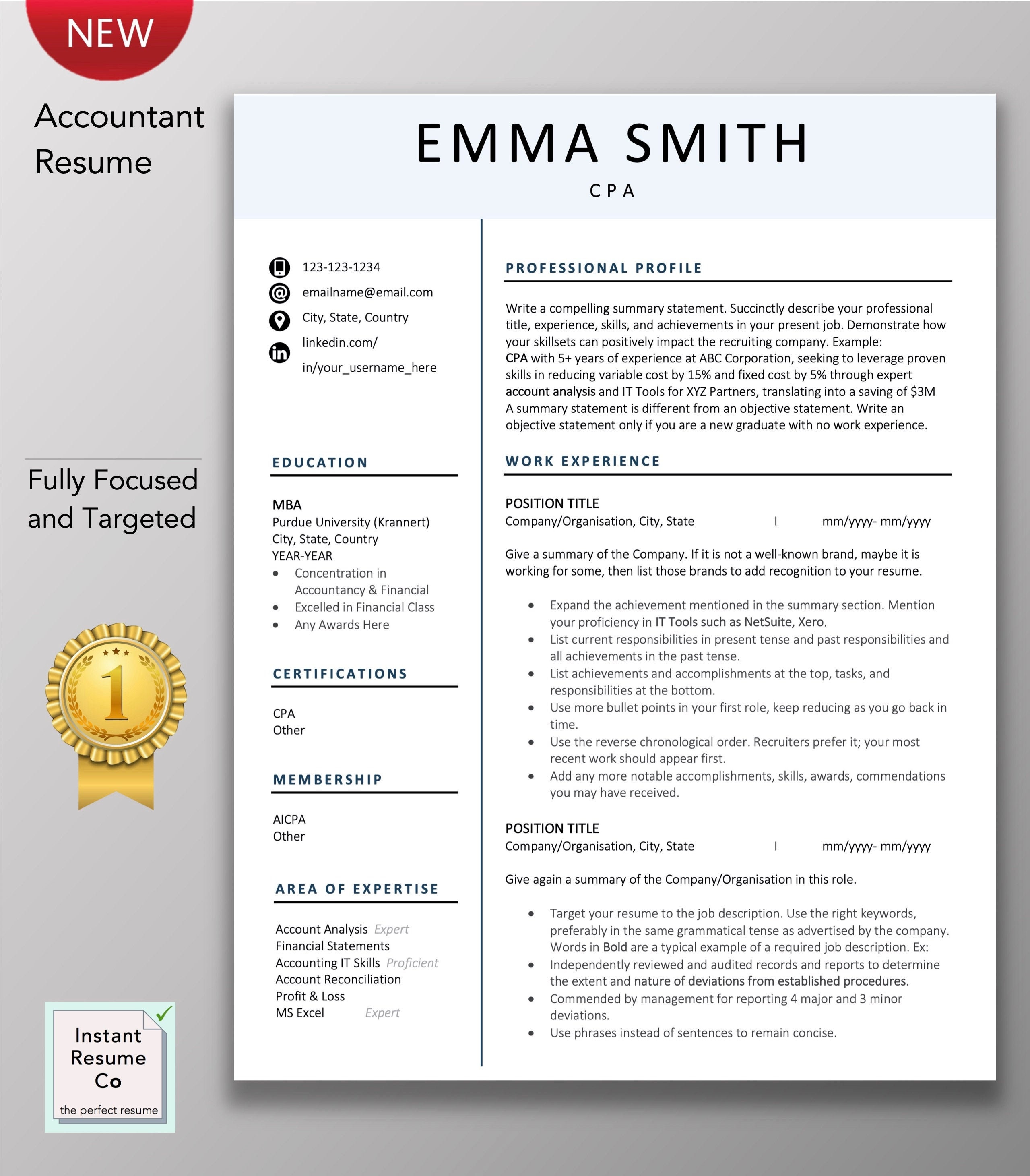 Accountant Resume CPA Professional Resume Template Creative Etsy accountant-resume-cpa-professional-resume-template-creative-etsy