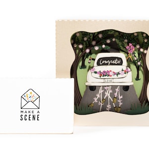 3D Wedding POP UP CARD, Wedding Congrats Card, Pop Up Wedding Card