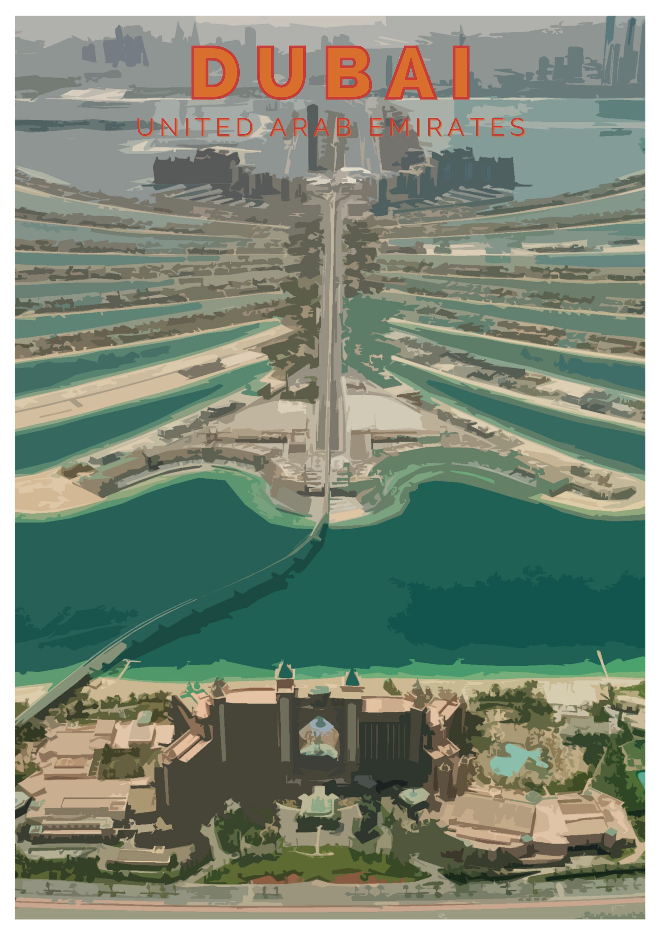 Dubai UAE Art Print Block Colour Digital Etsy