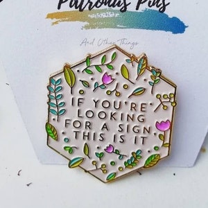 Positivity Motive Floral Enamel Pin