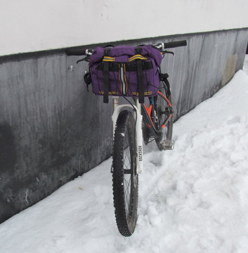 Bike handlebar bag handlebar bag gecustomworkshop gravel bag front bike bag violet yellow bag bike bag