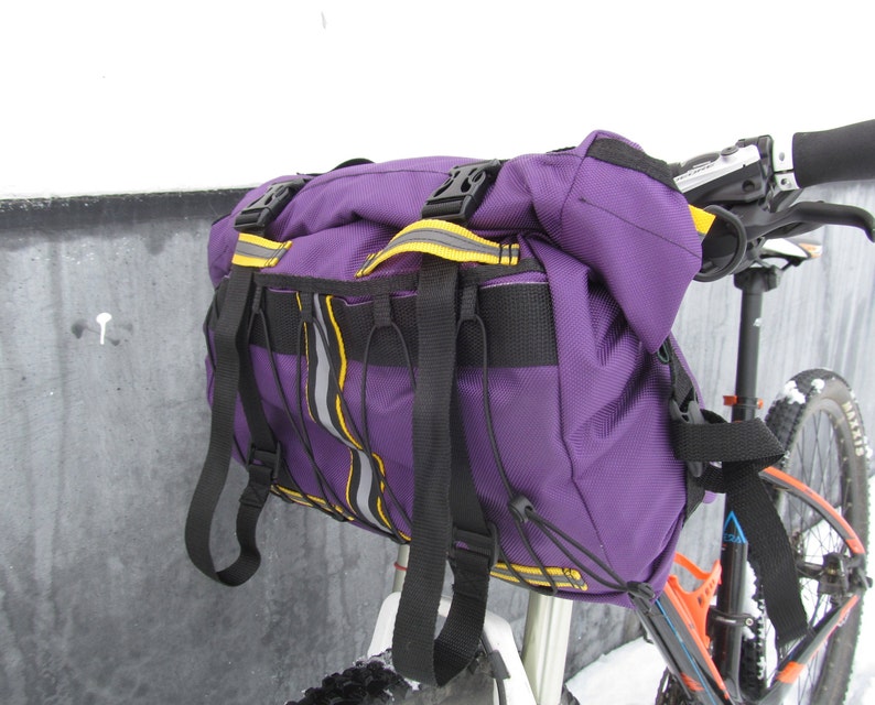 Bike handlebar bag handlebar bag gecustomworkshop gravel bag front bike bag violet yellow bag bike bag