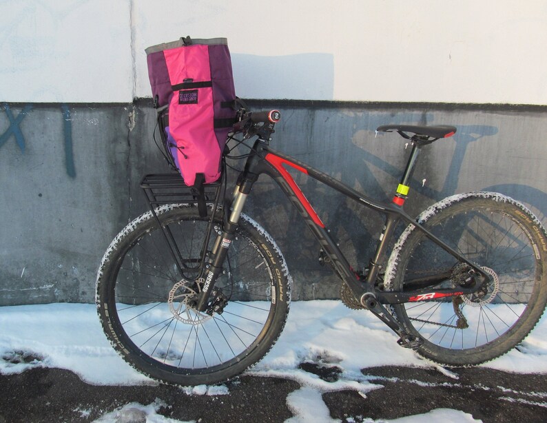 handlebar bag violet pink bag front bike bag gravel bag bike bag gecustomworkshop Bike handlebar bag