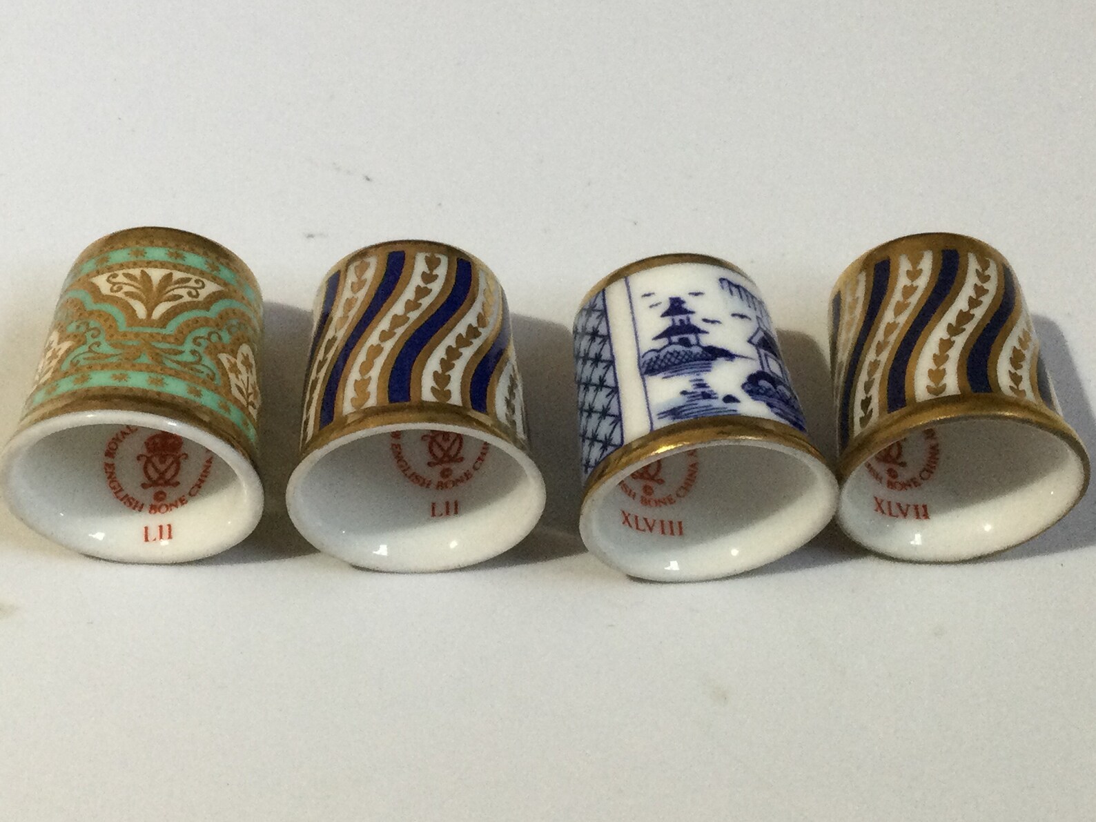Royal Crown Derby 12 THIMBLES With STAND Etsy