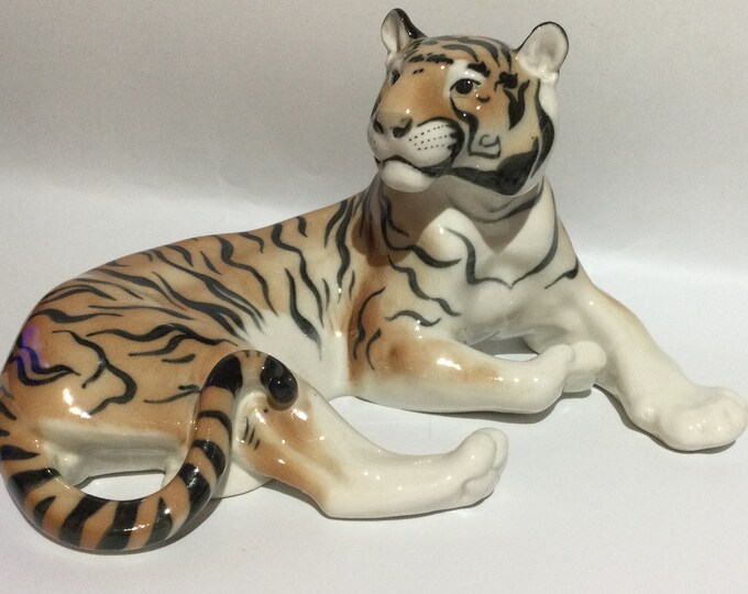 LARGE Vintage Lomonosov TIGER Porcelain Figurine Made in the Etsy