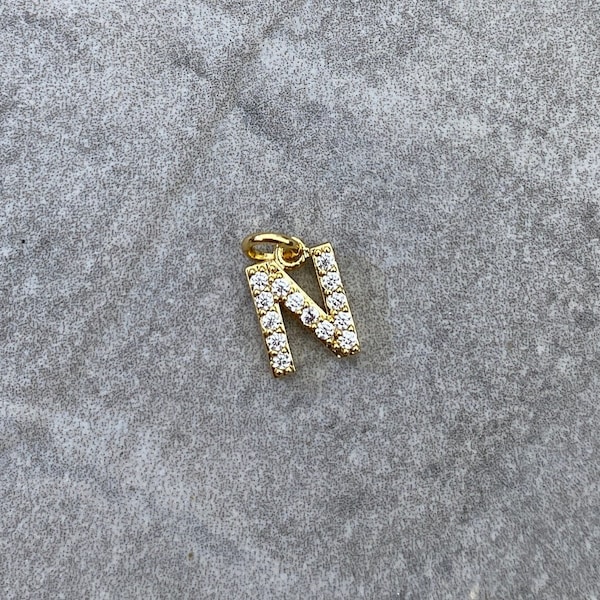 Solo colgante de letra inicial: collar personalizado / chapado en oro de 18 k, nombre de joyería, collar colgante inicial, encanto inicial