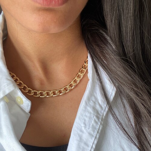 Twisted Rope Chain 18k Gold Plated Rope Necklace Chunky Etsy
