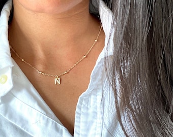 Initial Necklace 18k Gold Plated | Personalised Necklace, Jewellery Dainty Name, Initial Pendant Necklace, Custom Jewellery, Initial Charm