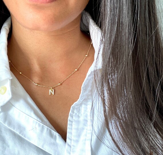 Initial Necklace 18k Gold Plated 