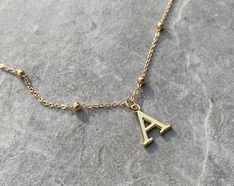 Initial Necklace 18k Gold Plated | Personalised Necklace, Jewellery Dainty Name,  Initial Pendant Necklace, Custom Jewellery, Initial Charm