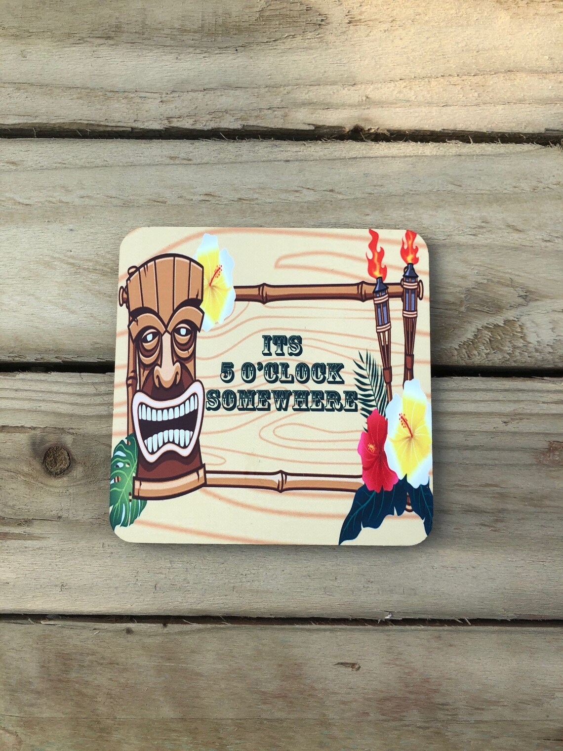 Custom Beer Mats 6 in a pack / Tiki Bar Beer Mats / Home Bar Etsy