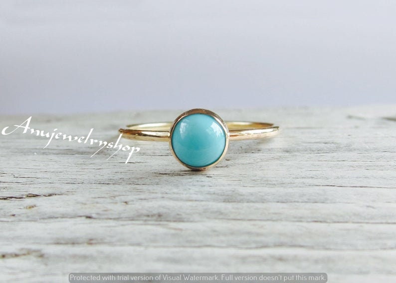 Tiny Turquoise Dainty Sterling Silver Ring,Gemstone Ring,14K Gold Filled Minimal Ring,Mothers Gift,December Birth Ring,Gift For Her
