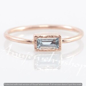 Dainty Blue Topaz Ring,14k Rose Gold Filled Ring,stacking Blue Topaz ...