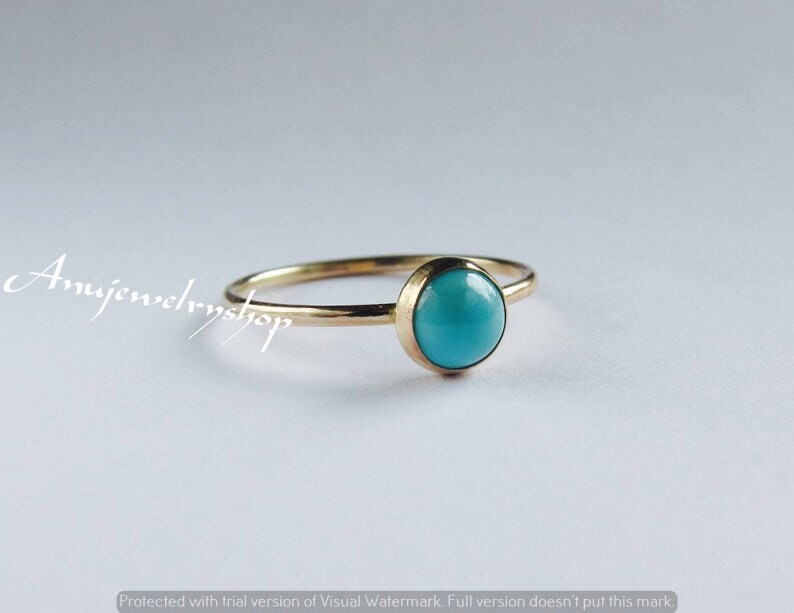 Tiny Turquoise Dainty Sterling Silver Ring,Gemstone Ring,14K Gold Filled Minimal Ring,Mothers Gift,December Birth Ring,Gift For Her