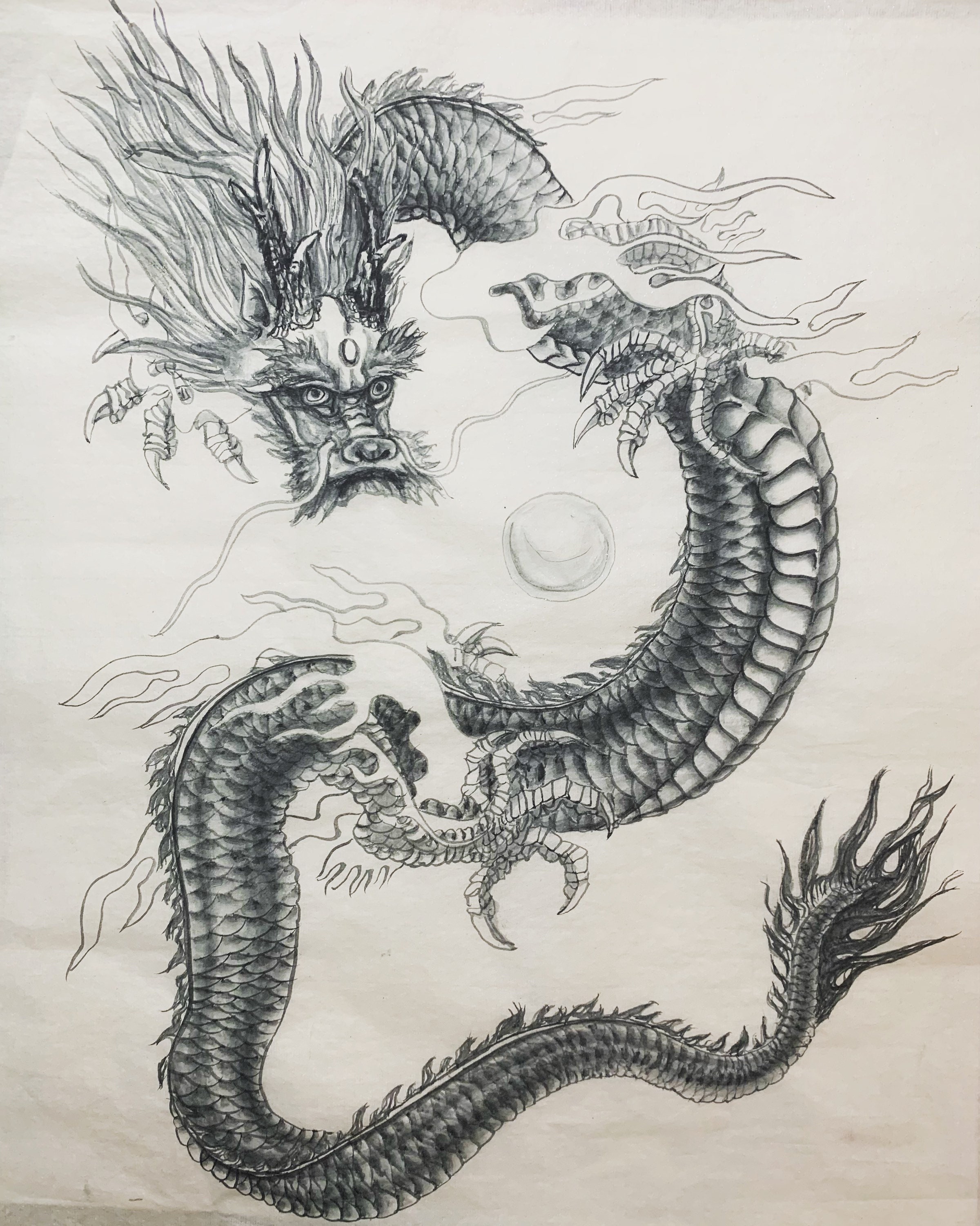 Gemälde Chinesischer Drache Original Handmade Tusche - Etsy