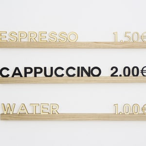 Menu Rail 50 CM Letter Board, Message Board, Wall Menu, Letter Board Letters and Numbers, Cafe Chestnut Letter Board, Changeable Letter