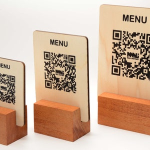 QR Code MIX Wood Oak with Print - Scannable Menus - Restaurants - Bars - B&B - Hotels - PUB Placeholder - Fully Customizable