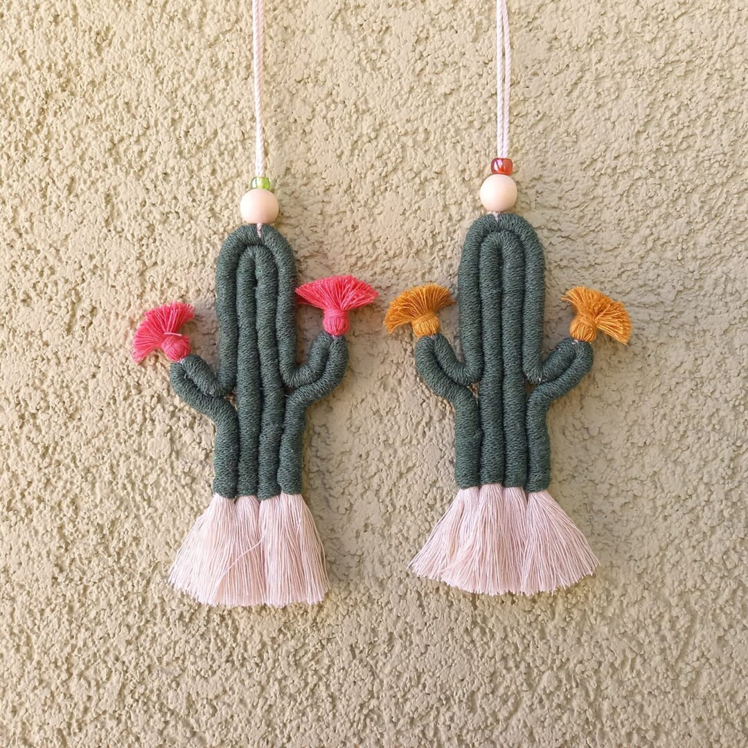 Cactus Rear View Mirror Hanger Cacti Essential Oils Etsy