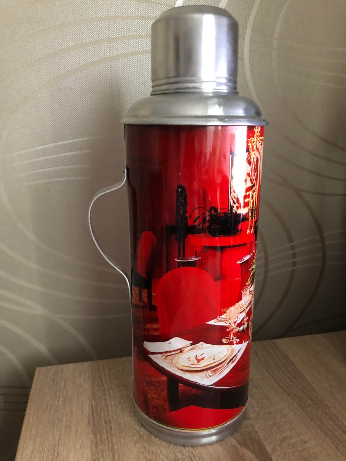 Big Vintage Thermosold Chinese Thermos Picnic Thermosmetal Etsy