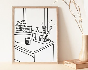 Polyamorous Wall Art - Cute Hand Drawn Poster for Triad Couples