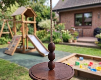 Wooden Disc Rope Swing, Outdoor Garden Playground Toy, Custom Size Made to Order
