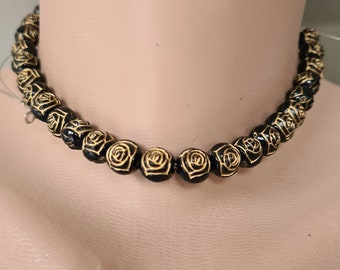 100 Rosenperlen für Ketten und Armbänder Rose Acrylperlen Schmuck Basteln schwarze Perlen