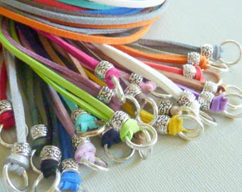 Velour cord necklace charm necklace with pendant eyelet for charm in many different colors