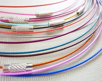 Choker necklace steel necklace with screw closure in many different colors