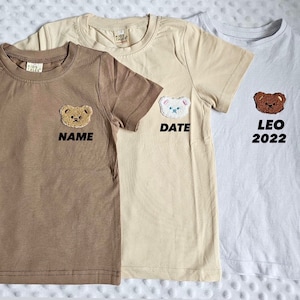 T-shirt ours en peluche - tailles bébé et enfant - ours en peluche personnalisé - ajoutez un nom, une lettre, un mot ou des chiffres - emballage cadeau disponible