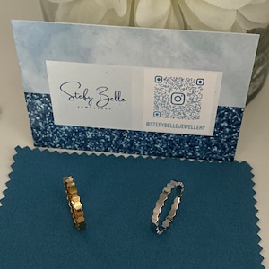 Honeycomb Rings - solid stainless steel - stacking rings - Gold, Rose Gold, Silver - Friendship rings - Infinity Rings