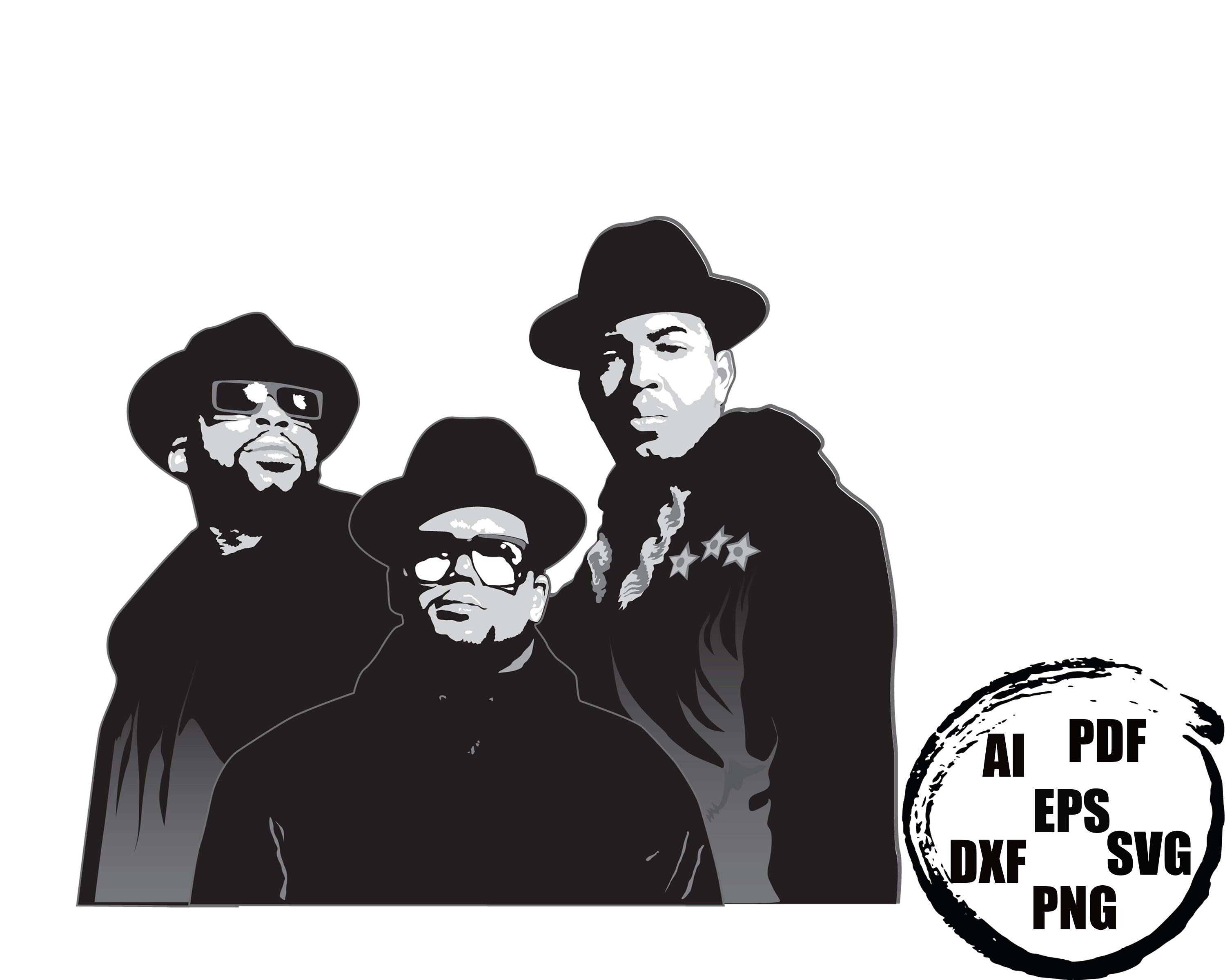 1 Run DMC vector art illustration hip hop band from NYC Etsy