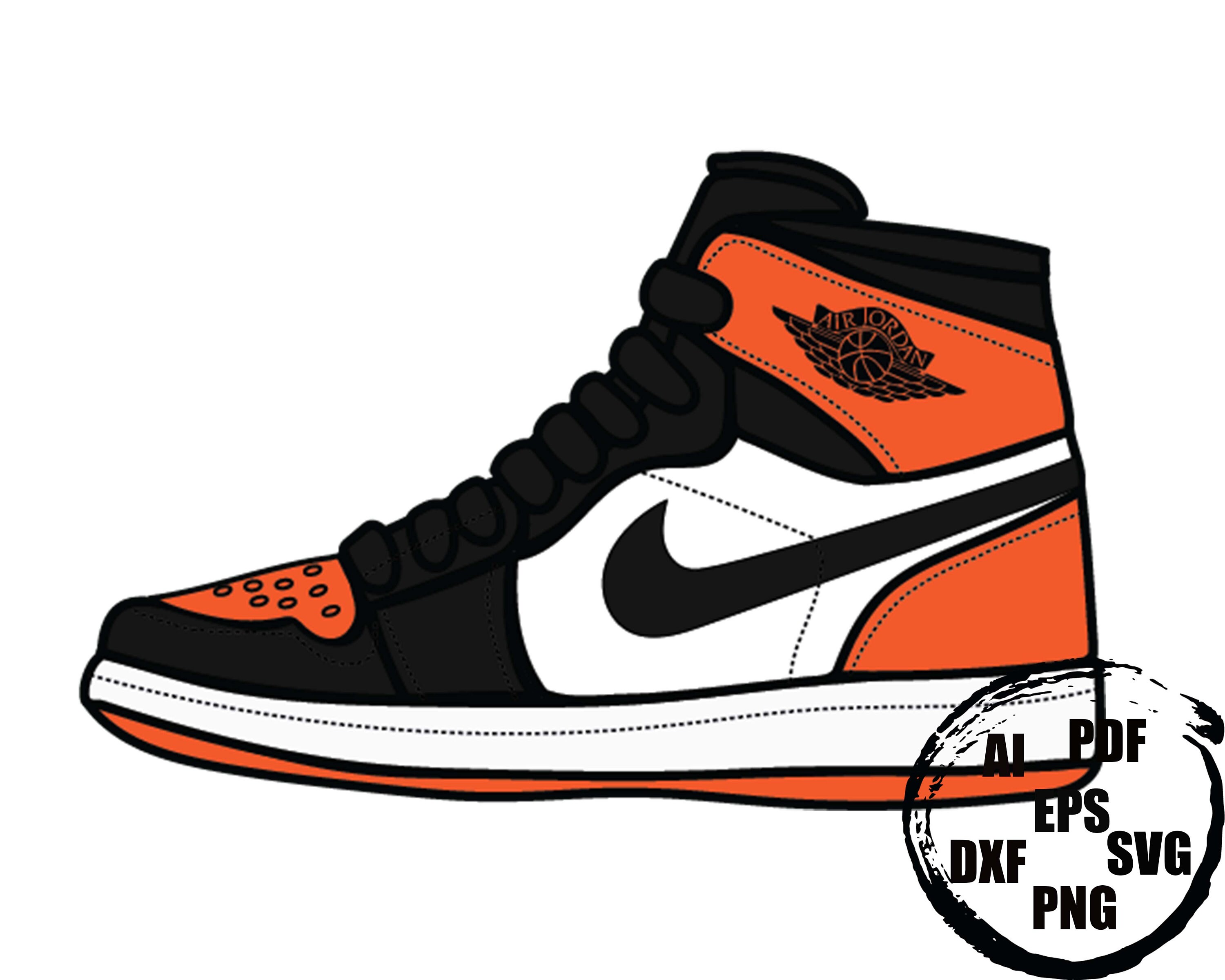 1 Sneaker air jordan 1 sticker svg png pdf ai eps dxf Etsy