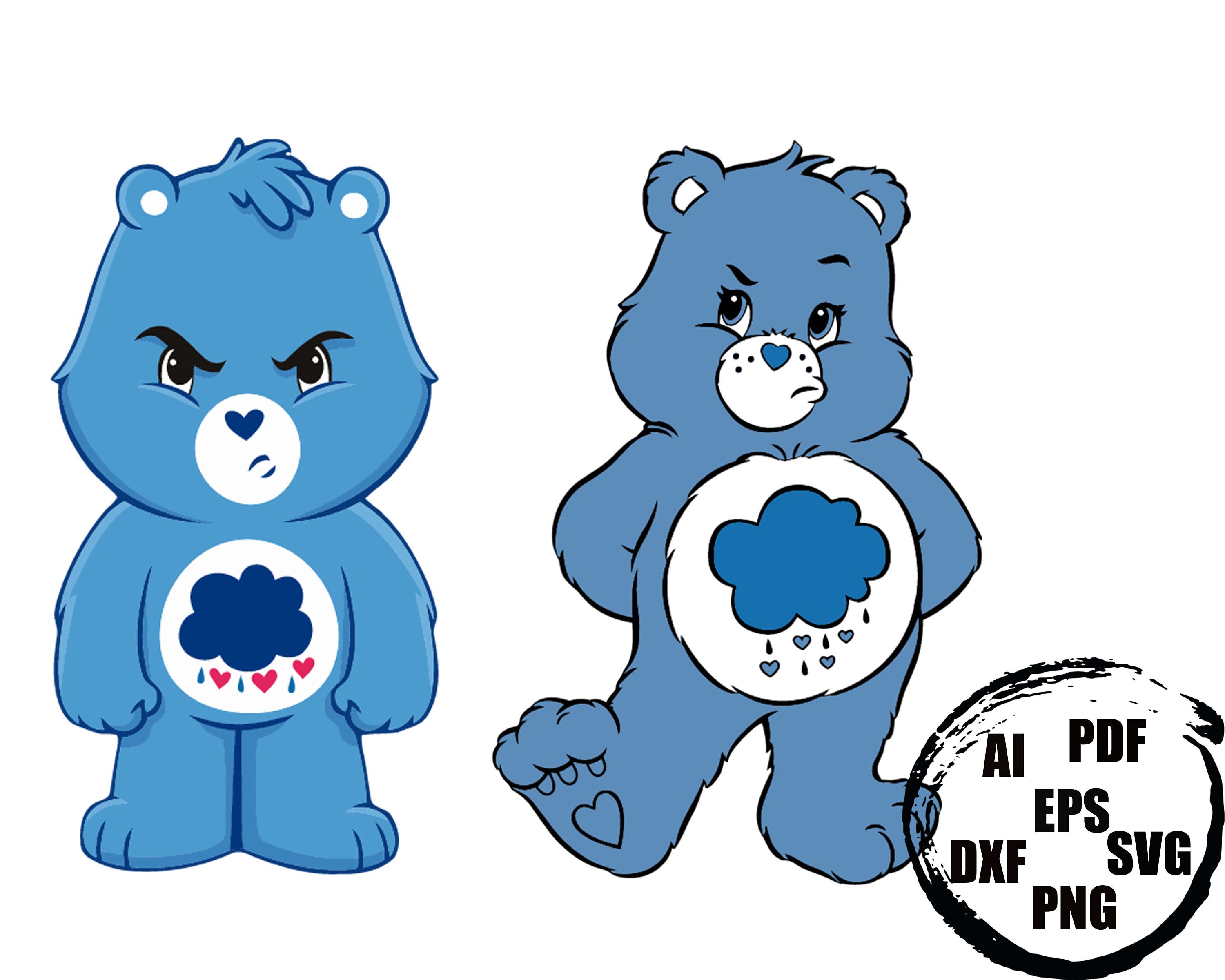 2 care bears blue rain sticker svg png pdf ai eps dxf grumpy Etsy
