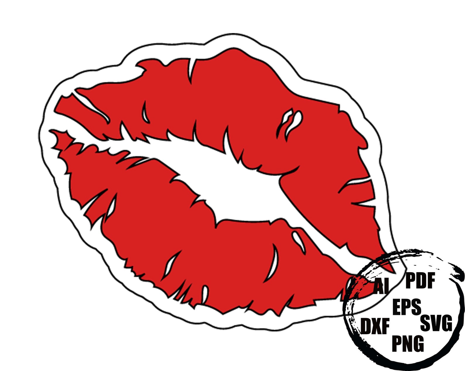 1 Lips Print Cut File Kiss SVG Lipstick Sign Female Red Lips Etsy