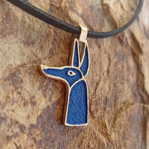 Colgante de Anubis, joyería del antiguo Egipto, joyería egipcia, joyería antigua, réplicas egipcias, recreación histórica, joyería vintage