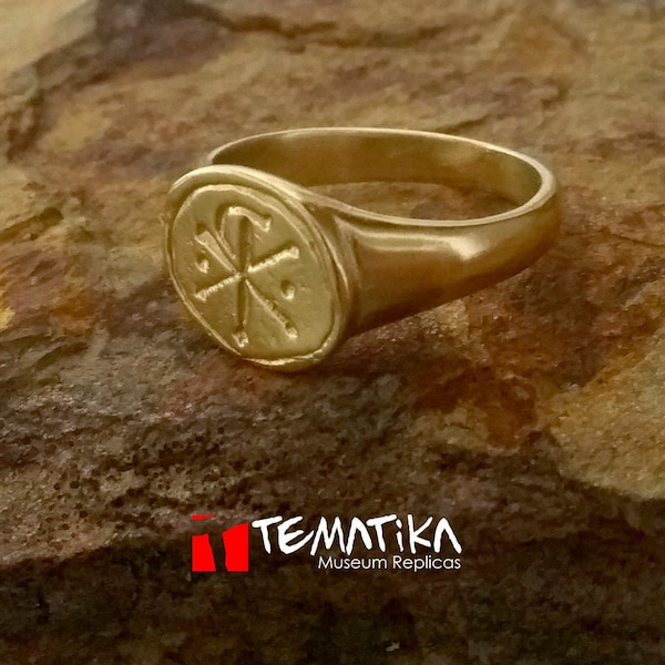 Chrismon, Chi Rho ring, late roman, roman jewelry, ancient rome, ancient jewelry, historical jewelry, historical reenactment, vintage jewel