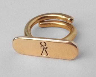Joyas antiguas, joyas fenicias, diosa Tanit, anillo fenicio de Tanit, joyas antiguas, joyas vintage, réplica de anillo de oro